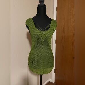 bebe Lime Green Knit Women's Blouse